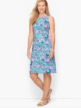 Talbots NWT Effortless Jersey Floral Shift Dress Sz M